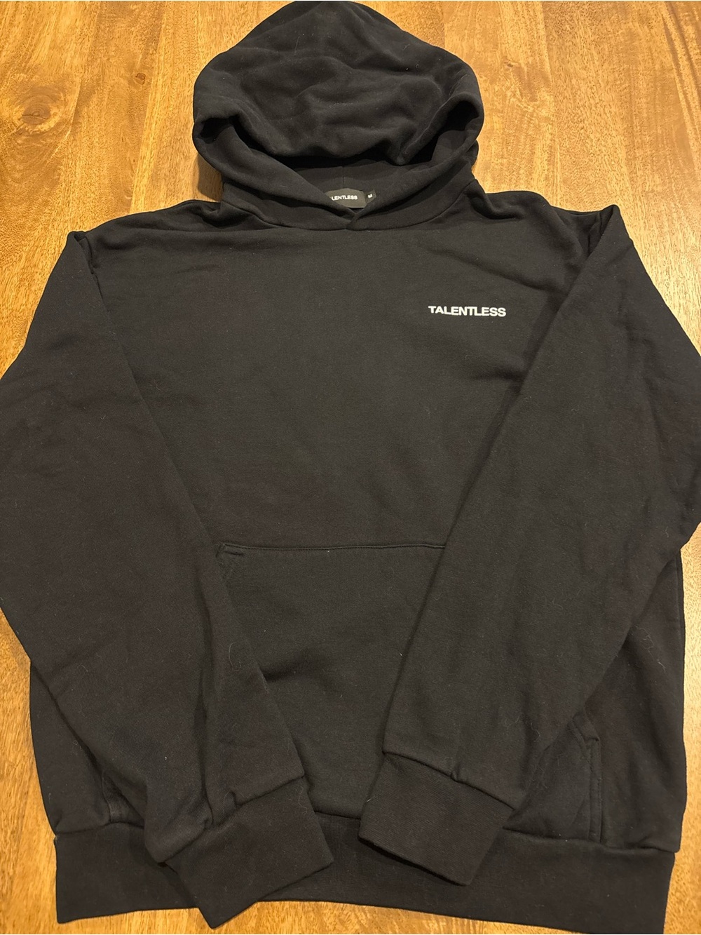 TALENTLESS Black Pullover Hoodie with Chest Logo